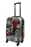 Lightweight 4 Wheel Hard Shell PC London Printed Luggage Suitcase Cabin Travel Bag (Small 20 " (Cabin Size))