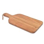 Samhita Acacia Wood Paddle Cutting Boards with Handle for Kitchen, Cheese, and Food Serving Tray, Charcuterie Boards
