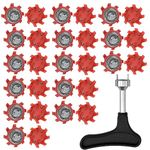 JIANGMU-28 PCS Golf Spikes&1PCS Removal Tool Replacements Golf Cleats Replacement Golf Shoes Spikes Screw Easy Install to Golf Shoes Also Suitable for Cricket Shoes… (Slim-LOK)