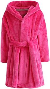 BTPEIHTD Kids Hooded Bathrobe Girls Soft Plush Hooded Flannel Pajamas Sleepwear Boys Spa Robe Rose 9-10 Years