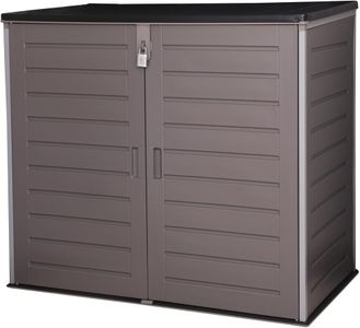 Olsen & Smith XL Wheelie Bin Storage Shed 1170L – Outdoor Plastic Garden Box for 2x 230L Bins, Tools, Bikes, Toys