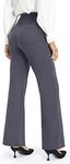 JOYSPELS Bootcut Yoga Pants with Back Pockets for Women High Waist ladies, Flared Yoga Pants Petite Tummy Control, Workout Bootleg Pants for Women UK - MixGrey - M