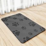 Pet Feeding Mat, Dog Cat Food Bowl Mat, Absorbent Non-slip Diatomite Dog Water Bowl Mat Super Absorbent Quick Drying Pet Food Mat to Prevent Water Spills(Grey，45 * 60cm)