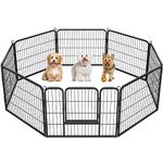 Yaheetech Outdoor Dog Playpen, Indoor Metal Pet Exercise Fence Portable for Large/Medium/Small Animals for Yard/RV/Camping/Garden 24" Height 8 Panels