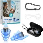 Hearprotek Ear Plugs for Flying, 2 Pairs Reusable Silicone Flight Ear Plugs for Air Pressure, 24db Noise Cancelling Ear Plugs Travel Essentials for Teenagers, Adults with Small Ear Canals (S&M Size)