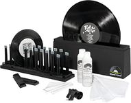 BIG FUDGE Vinyl Record Cleaner Kit - Scratch-Free Album Record Cleaning Machine w/ Record Cleaning Solution Fluid, Record Brush, Drying Racks - for Professional Vinyl Record Care