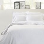 COT PRINTS 400 Thread Count 100% Cotton Elasticated Fitted Sheet Set, King Size, (1 Fitted Sheet and 4 Pillow Covers) (White)