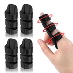 soulvinee Plastic Pain Relief Trigger Finger Fix Splint Straightening Fracture Finger Corrector Brace Sprain Dislocation Fracture Finger Splint Concealer Support, One Size Black, 1 pcs