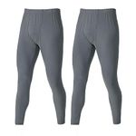 YUSHOW 2 Pack Mens Thermal Underwear Long Johns Fleece Lined Leggings Ultra Soft Winter Base Layer Thermal Pants Grey