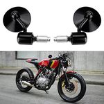 DREAMIZER Round Motorcycle Rear View Mirror, 7/8" Handle Bar End Mirrors for Street Bike Dirt Bike Scooter Chopper Cruiser