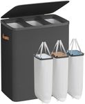 SONGMICS Laundry Basket, 190L Laundry Hamper with Lid, 3 Removable Bags