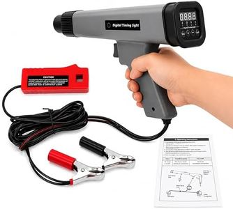 Digital Timing Light with Tachometer, 12V Ignition Timing Gun with 0–90° Advance Angle BTDC, RPM Display, Xenon Strobe, Inductive Clamp for 2/4-Stroke Gasoline Engines – Car, Motorcycle, ATV, Boat