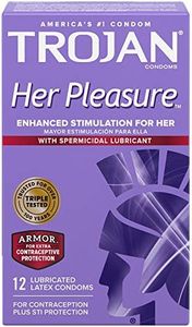 Trojan Her Pleasure Sensations Spermicidal Condoms, 12 Count