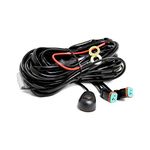 LASFIT Wiring Harness Kit LED Pod Lights 12V On Off Switch Power Relay Blade Fuse 18AWG for Off Road Lights LED Work Light-2 Leads