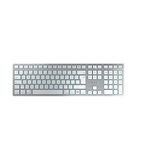 CHERRY KW 9100 SLIM FOR MAC, Wireless Mac Keyboard, UK Layout (QWERTY), Bluetooth or 2.4 GHz RF, Flat Keys, Rechargeable, Silver/White