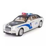 VARIYA ENTERPRISE 1:24 Rolls Royce Phantom Police Diecast Metal Pullback Openable Doors Toy Cars with Flashing Light and Musical Sound for Gifts Toys for Kids Boys and Girls Children - Multicolor