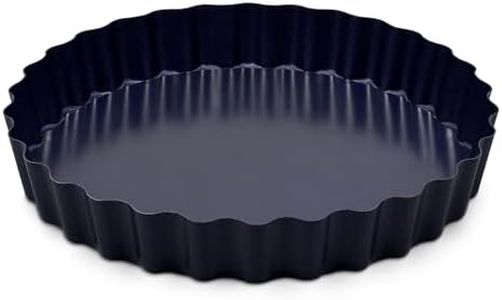 Zyliss E980197 Non-Stick Loose Base Tart Tin | 25cm/10in | Carbon Steel | Dark Blue | Cake Tin/Baking Tin/Bakeware/Cake Mould | Dishwasher Safe | 5 Year Guarantee
