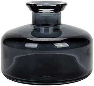 QUUPY Flacon diffuseur rond en verre rechargeable pour aromathérapie, parfum, parfum, accessoires de rechange pour loisirs créatifs, décoration de 200 ml