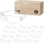 TICONN 12 Clear Safety Glasses for 