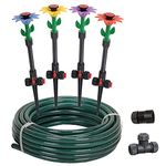 Eden 97065 Daisy Above-Ground 50 Ft Garden Hose and Sprinkler System, DIY Plant Watering Set