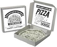 Noveread 2 Pcs Money Box for Cash Birthday Money Pizza Box Gift 10 x 10 Inch Fun Pizza Gift Boxes for Surprise Cash Gifts Money Holder Birthday Wedding Party(Money Not Inclued) (Classic)