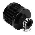 Car Air Filter, Car Air Cleaner 13mm 0.5in Universal Car Mini Air Intake Filter Vent Crankcase Breather Accessory Car Air Engine Air Filters Automotive Part(Black)