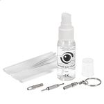 Complete Eyeglass Lens Cleaner Set | Cleans any Lens or Screen | Repair Tool Fixes Eyeglasses, Sunglasses and Watches | Includes Cleaning Solution, Repair Tool, and Premium Microfiber Towelette