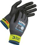 Uvex Safety phynomic Allround 3-pack gloves for garden, workshop and operation, light mounting gloves, moisture-repellent protective gloves, grey