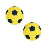 Fun Sport Foam Footballs | Indoor/Outdoor Soft Sponge Foam Soccer Ball | Play Many Games For Hours Of Fun | Suitable For All Ages (19.4cm, 2Pk Yellow)