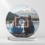 1 Personalised Customised Upload Your Image Photo Full Colour Circular Picture Acrylic Plaque Ornament Trophy Gift Present Acrylic Stand Mothers Day 100mm Primary Teaching Services