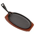 Cast Iron Oval Sizzler with Wooden Stand