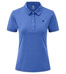 YSENTO Womens Short Sleeve Polo Lady-fit Shirt Premium Sports Golf Polo T-Shirts(Blue,s)