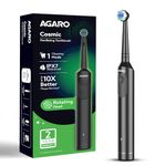 AGARO Cosmic Oscillating Electric Tooth Brush for Adults, Nylon Soft Bristles, Replaceable Brush Head, Rechargeable, Power Oscillating Toothbrush, Black