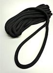 18mm Dockline Double Braid Polyester Braid on Braid Mooring rope Dock Lines READY TO USE (Black, 10mt)