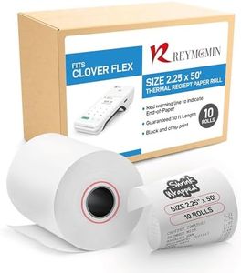 10 Rolls - 2 1/4'’ x 50’ Thermal Paper Receipt Rolls - BPA Free - 55 GSM - Cash Register Receipt Printer Paper - Fits Clover Flex, Clover Mini, Verifone Vx 520, Samsung and Citizen