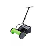 Lawn Mover 16" | Push Manual Lawn Mower with Grass Catcher | Classic Lawn Mower | 16-Inch Reel Lawn Mower with Grass Catcher - Green