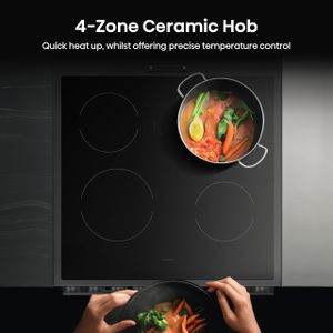 Hisense 60cm Electric Cooker – Black Freestanding Oven