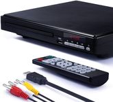 DVD Player for tv,1080P HD DVD Player for home All Region Free Compact Mini CD Player with USB 2.0 Port Remote Control HDMI&AVI Cable,Built-in PAL/NTSC System(Not for Bluray)