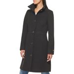 Tommy Hilfiger Women's Button Elevated Wool Coat, Button Elevated Black, Medium