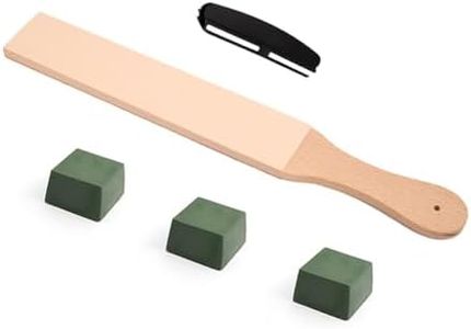 Leather Strop, 38 * 5cm Polishing Knife Sharpener with Polishing Compound and Angle Guide for Chisels Cutters Razors Axes