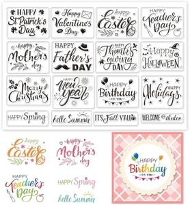 INFUNLY Word Clear Stamp for Card Making Happy Halloween Transparent Silicone Stamps Happy Birthday Rubber Stamp Holiday Blessing Words Clear Stamp for DIY Scrap-Booking Photo Album Paper Decor