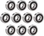 uxcell 607-2RS Deep Groove Ball Bearing Double Sealed 180017, 7mm x 19mm x 6mm Chrome Steel Bearings, 10-Pack