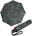 Knirps T.200 Medium Duomatic Automatic Open Close Rain Umbrella - Compact Windproof Umbrella for Rain - Travel Umbrella for Adults - 98cm Diameter Retractable Umbrella & Carrying Case, Botany Oliv