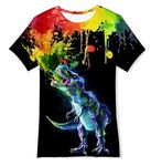 Belovecol Boys Girls T-Shirt Teens Colorful graffiti Short Sleeve Black T Shirts Cool Crewneck Tee Shirts 13 Years