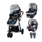 Cosatto Giggle 3 in 1 Travel System, Birth to 18kg, Pram, Pushchair, Carrycot & Hold 0+ Car Seat, Lightweight, Compact & Easy Fold Includes Free Raincover (Wilderness Ink)