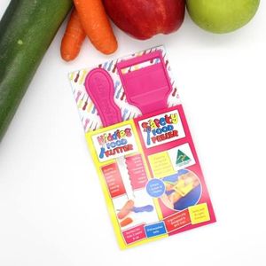 2 Piece Kids Safe Knive and Peeler Set - 'Original Kiddies Food Kutter and Safety Food Peeler (Pink)