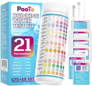 PooTe 21 in 1 Water Testing Kits for Drinking Water - Accurate Home Water Test Kit - Water Test Strips for House Water Well and Tap Water for pH, Hardness, Chlorine, Lead, Iron, Bacteria & More