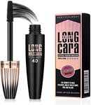 4D Silk Fiber Eyelash Mascara, Waterproof Volumising Mascara, Long-Lasting, Define Lashes with Zero Clumps, No Smudging, Longer Thicker Dramatic Eyelashes Extension, Black