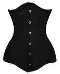 Charmian Women's 26 Steel Boned Cotton Long Torso Training Underbust Corset Black X-Large