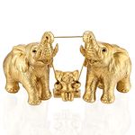 YLYN Lighting Life Elephant Statue Mom Gifts. Home Decor Accents Elephant Figurines for Bookshelf Living Room Office Table Shelf Decorations. Good Luck Elephant Gifts for Women (Gold)